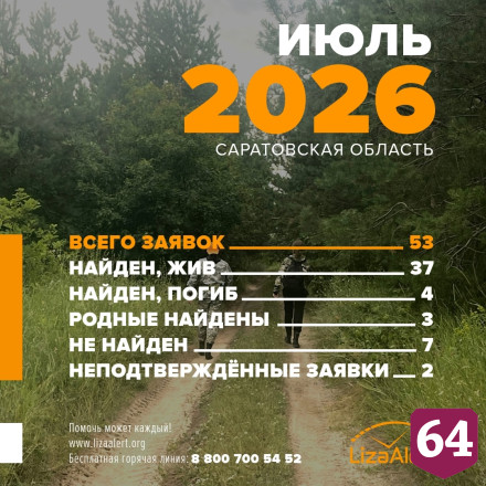 За месяц нашли живыми 37 пропавших саратовцев 